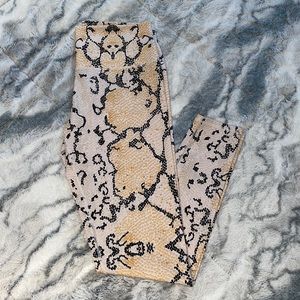 Orange SnakePrint Leggings